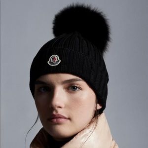 Authentic Moncler Beanie with Pom Pom